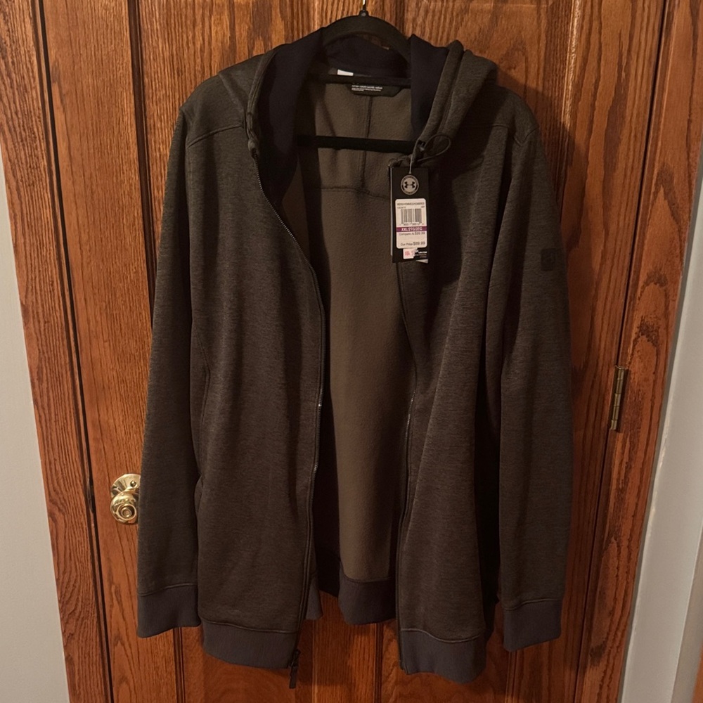 Under Armour Men's Dark Green Zippered Hoodie